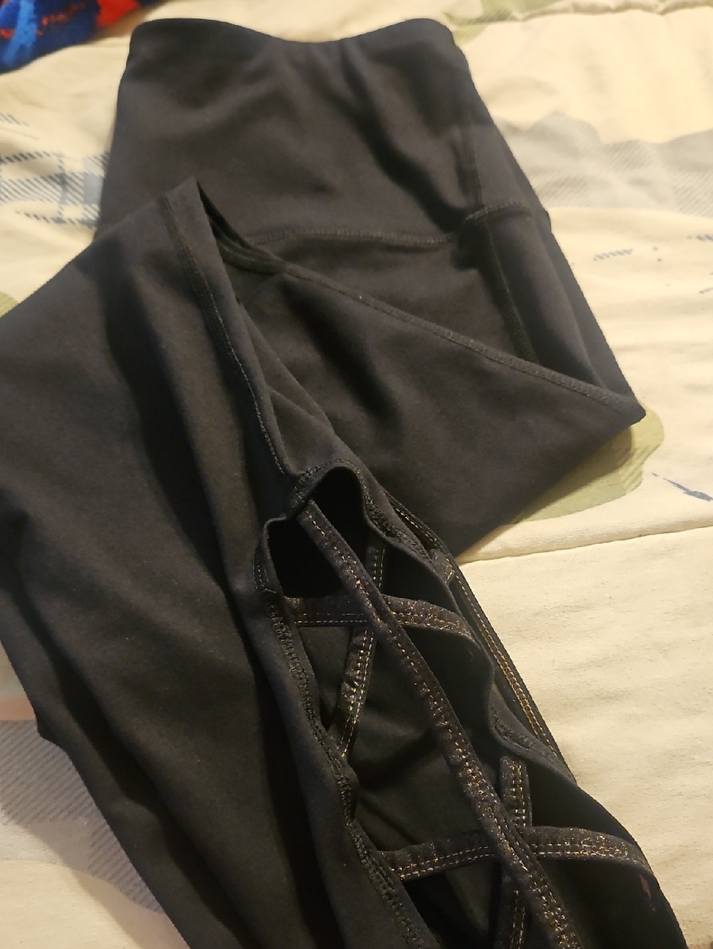 GAIAM Black Crisscross Leggings